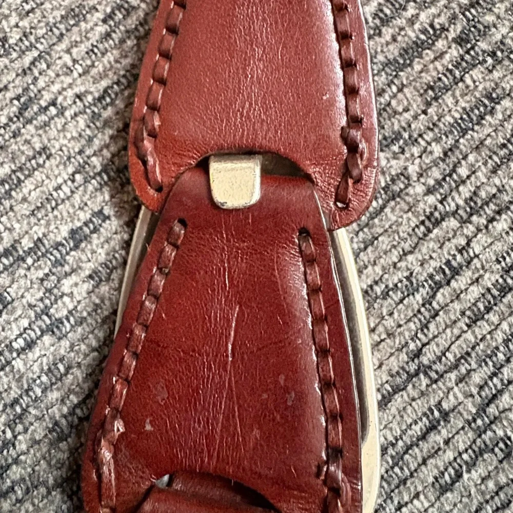 Vintage Brighton Brown Hinged Genuine Leather Belt Silver Buckle Western Coastal
